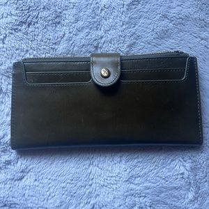 Hobo Dunn wallet green leather